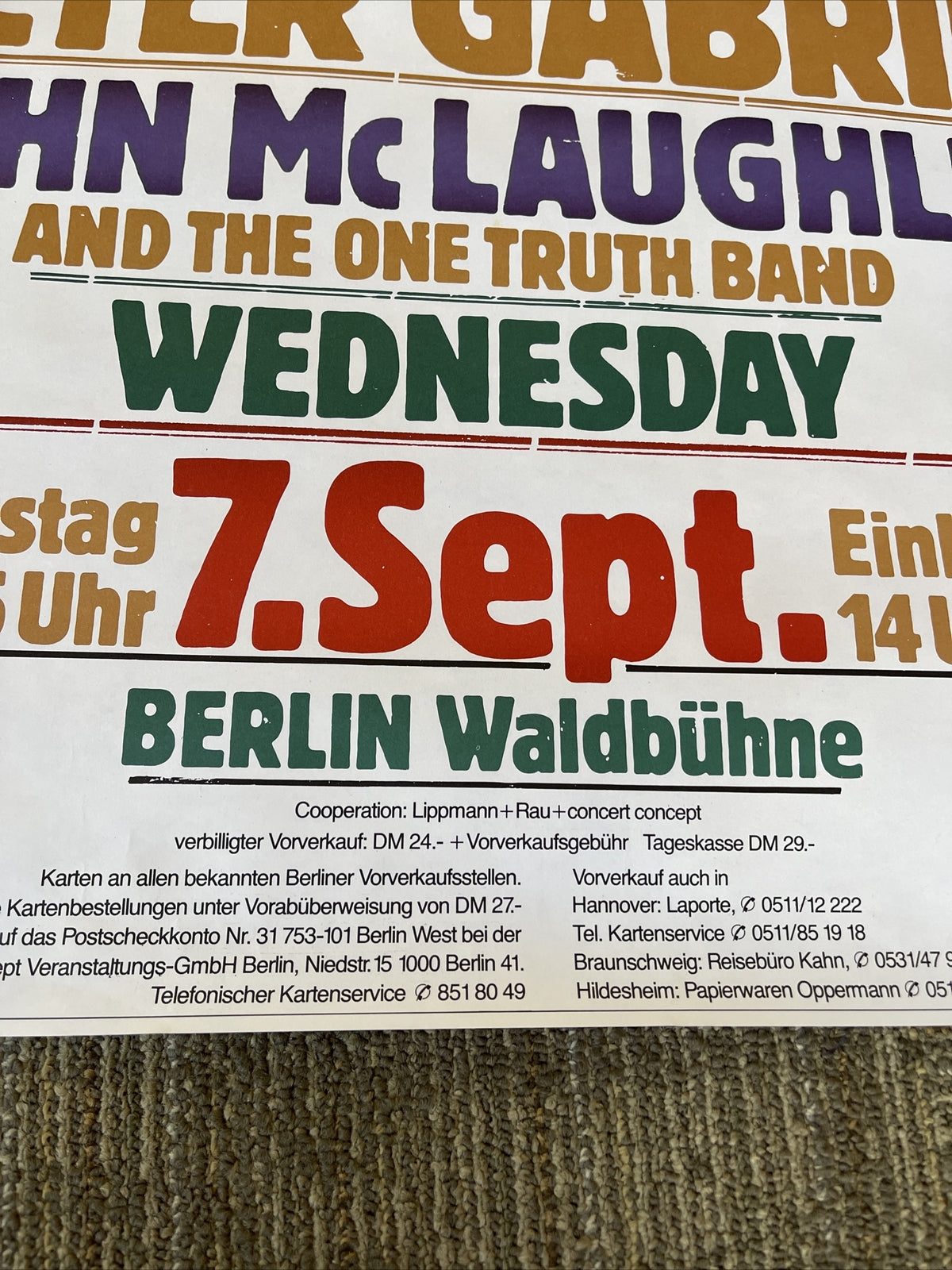 #197 1978 ORIGINAL POSTER FRANK ZAPPA SUMMERTIME OPEN AIR FESTIVAL BERLIN 33x233