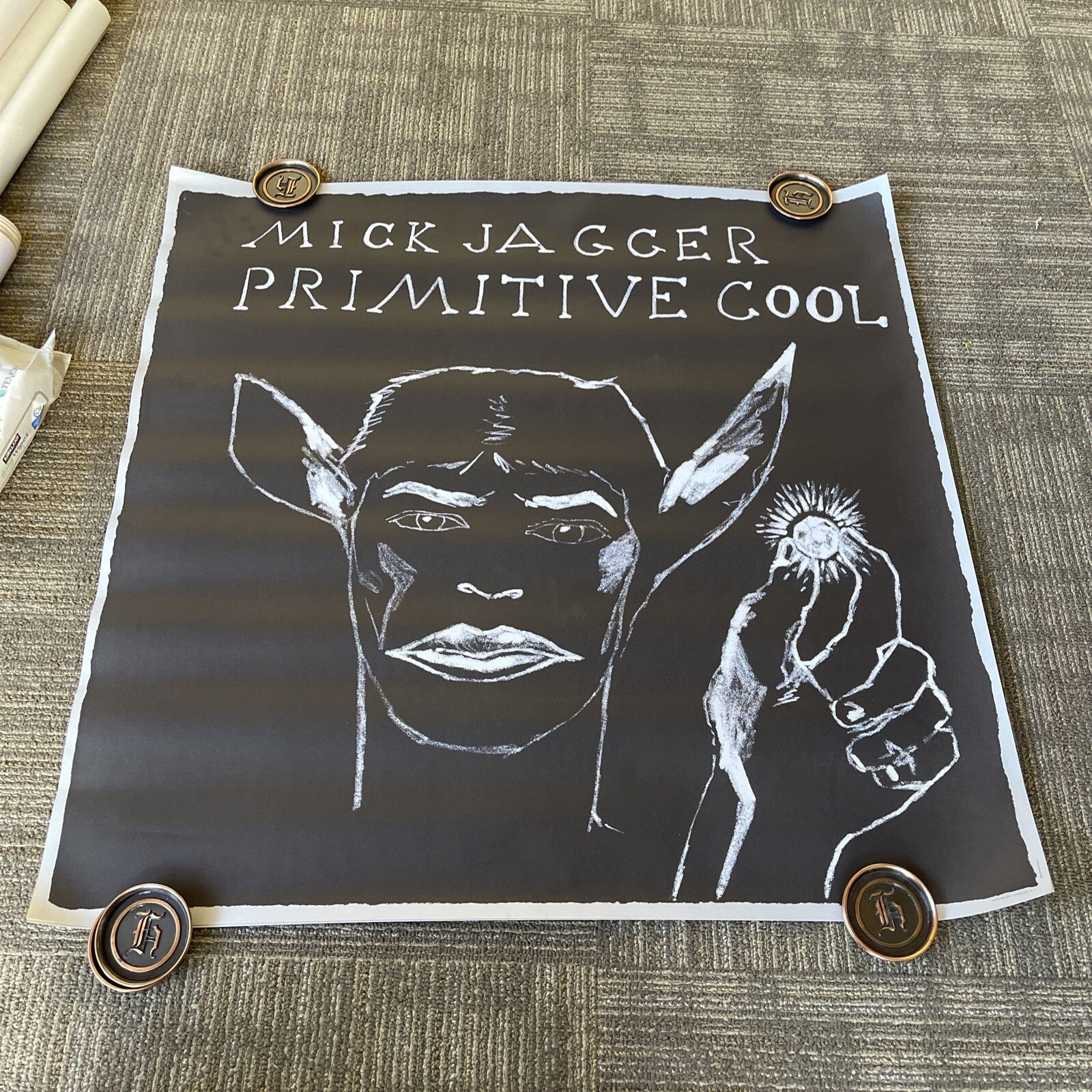 #74 1987 The Rolling Stones  Mick Jagger Primitive Cool Record Promo Poster0