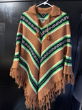 Vintage Poncho Woven  Inca Aztec Design by Tejidos San Luis Columbiana 1960s0