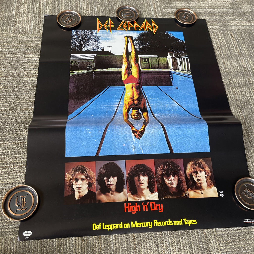#66 1981 Rare! DEF LEPPARD High N Dry Record Promo Poster 28” X 22”  Scarce4