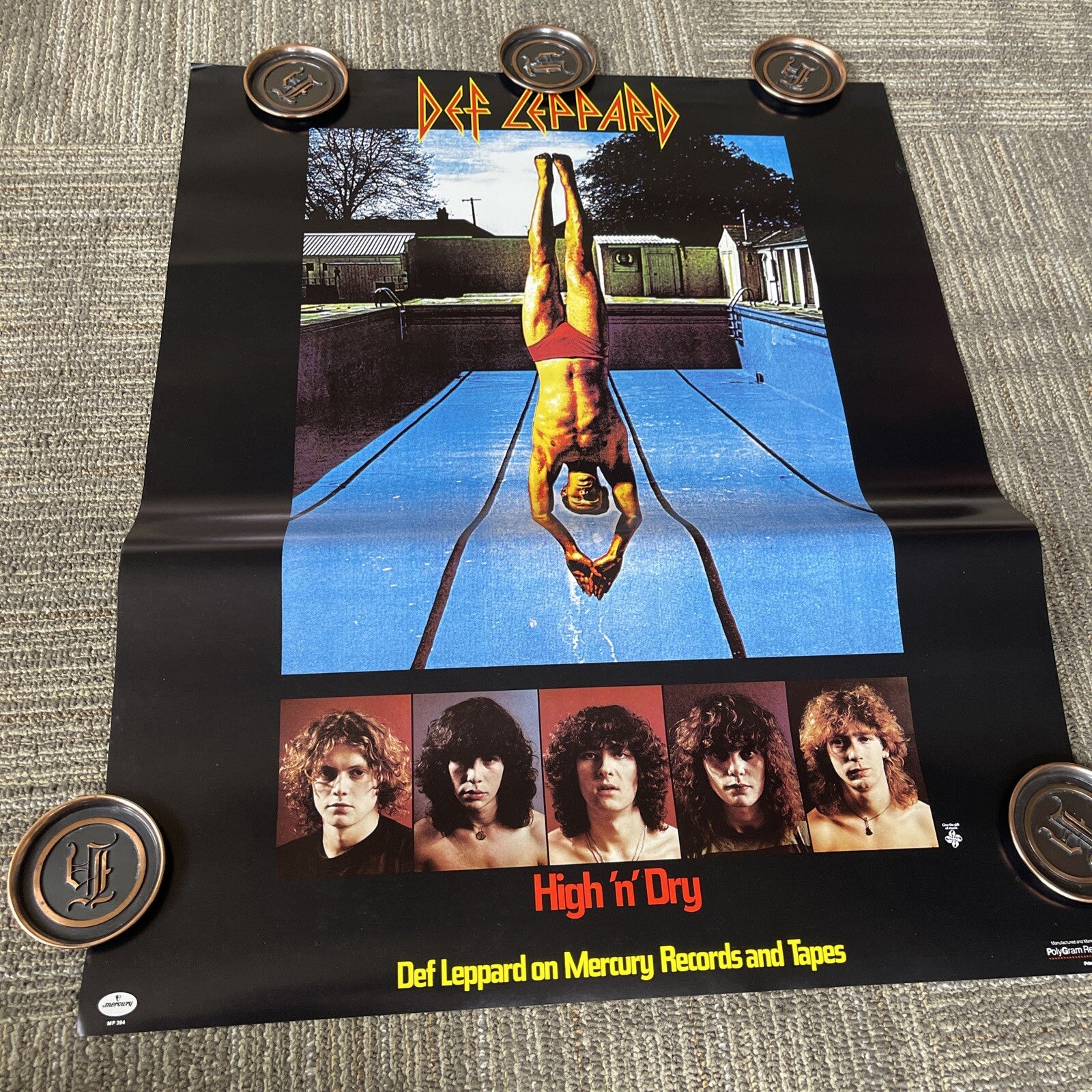 #66 1981 Rare! DEF LEPPARD High N Dry Record Promo Poster 28” X 22”  Scarce4
