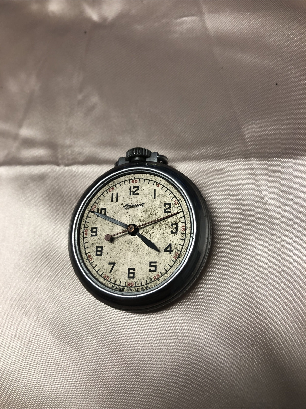 Antique Ingersoll Pocket Watch For Parts Or Repair Missing Front Cover2