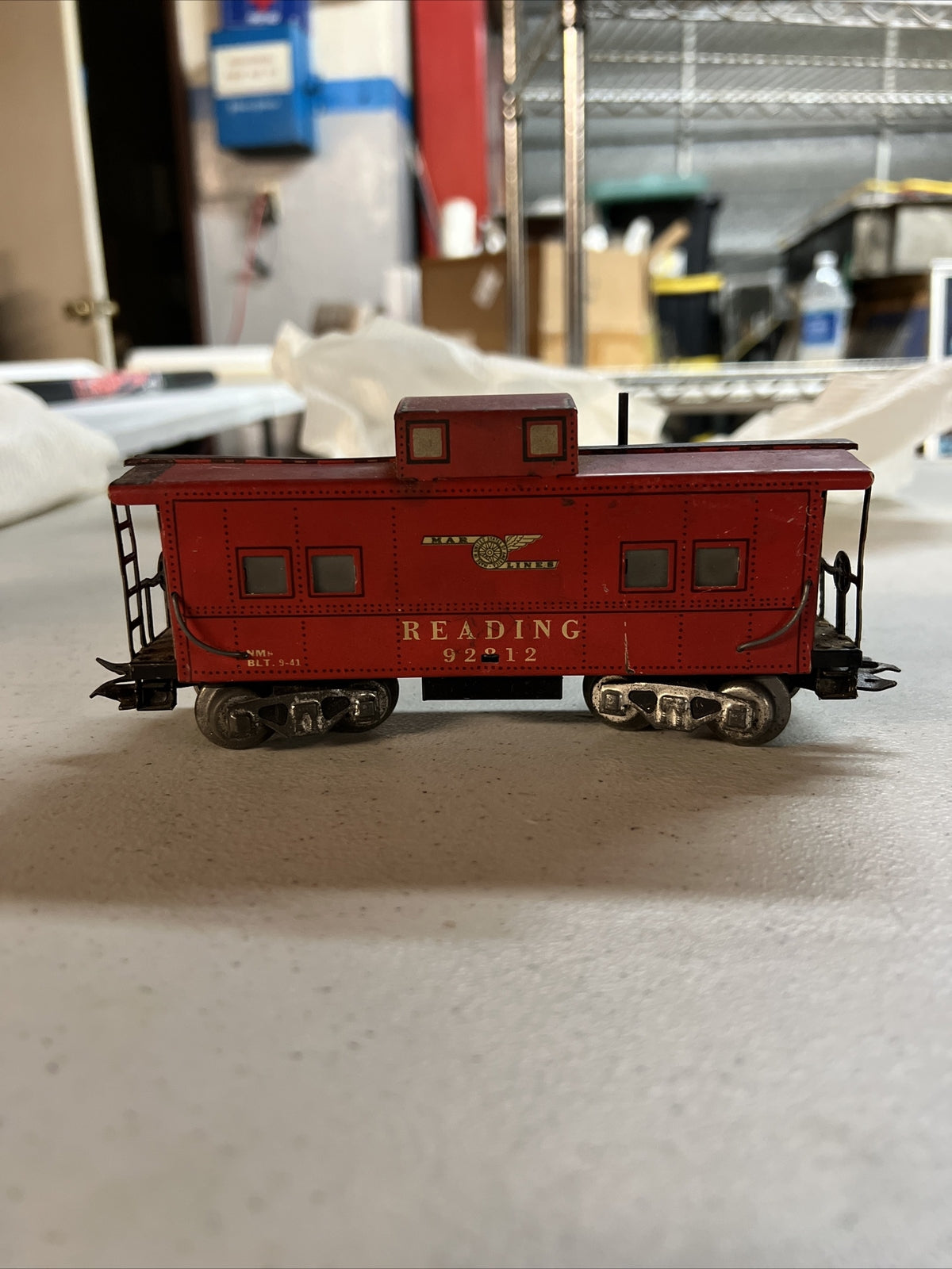 Vintage Marx Prewar Reading caboose #92812 Lionel 3653-34 Black Rubber Cattle3