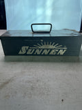 Vintage Sunnen Metal Toolbox Storage Case 13.5 “ Industrial Steel Organizer USA0