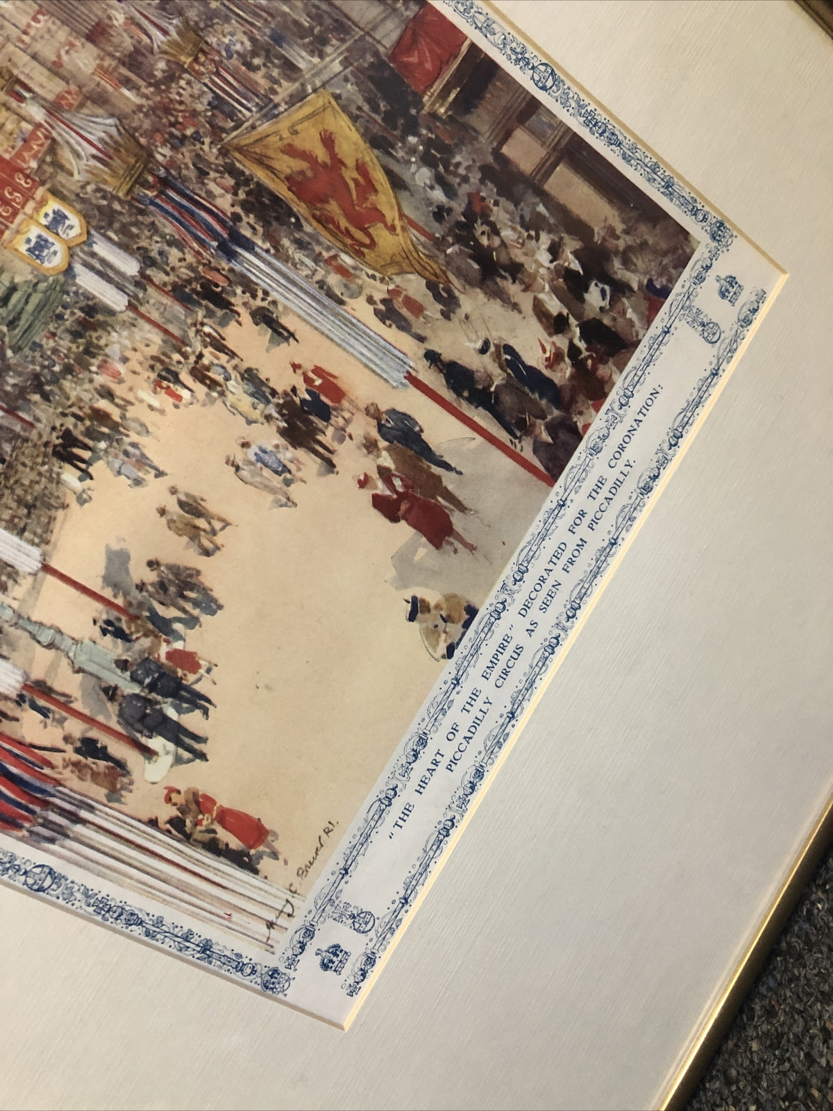 The Heart Of The Empire Piccadilly Circus Decorated For Coronation Framed Print1