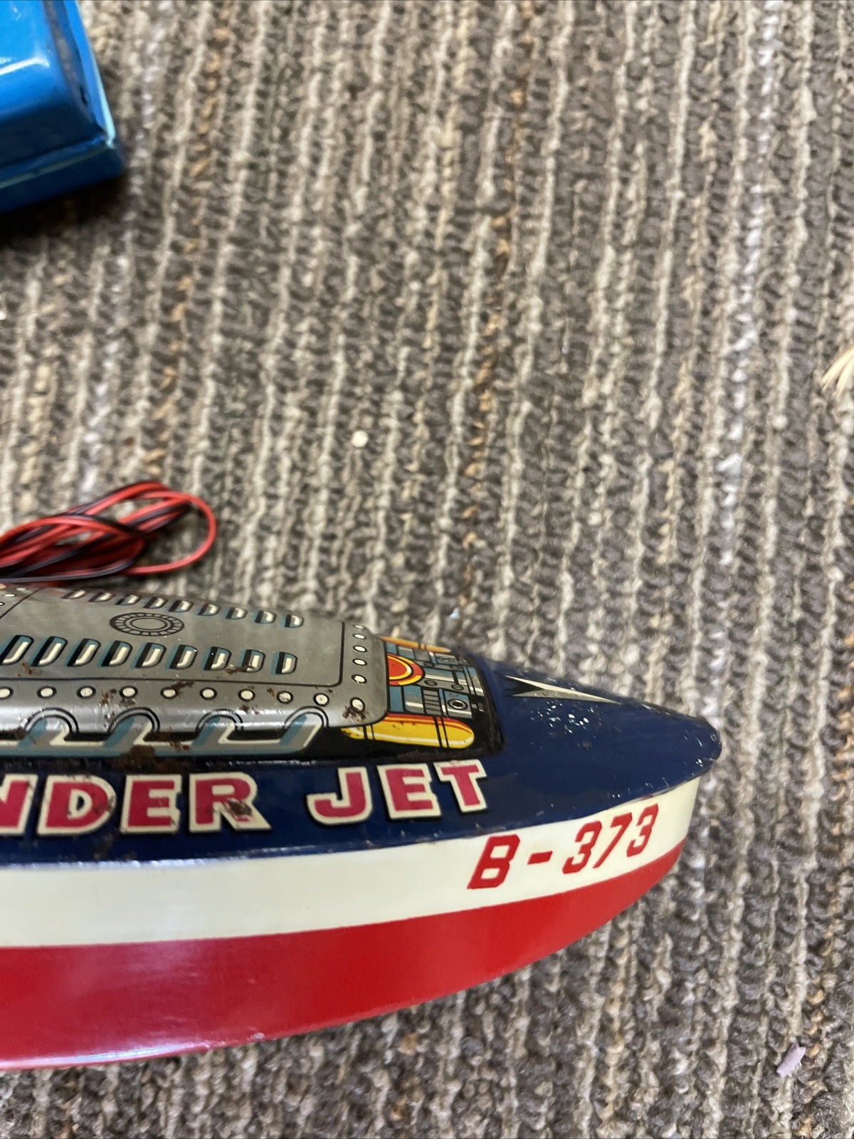 1950's THUNDER JET B-373 hydroplane racing speed Boat Japan tin litho3