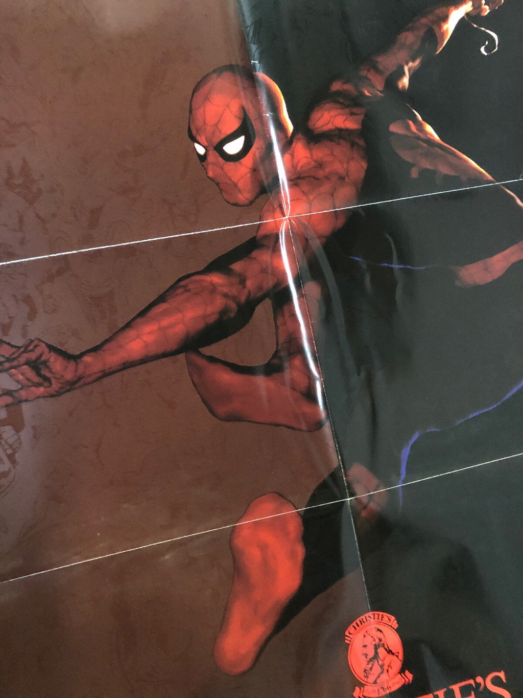 Excellent Spiderman Christie's Auction House & Marvel Promo Poster 1995 22x344