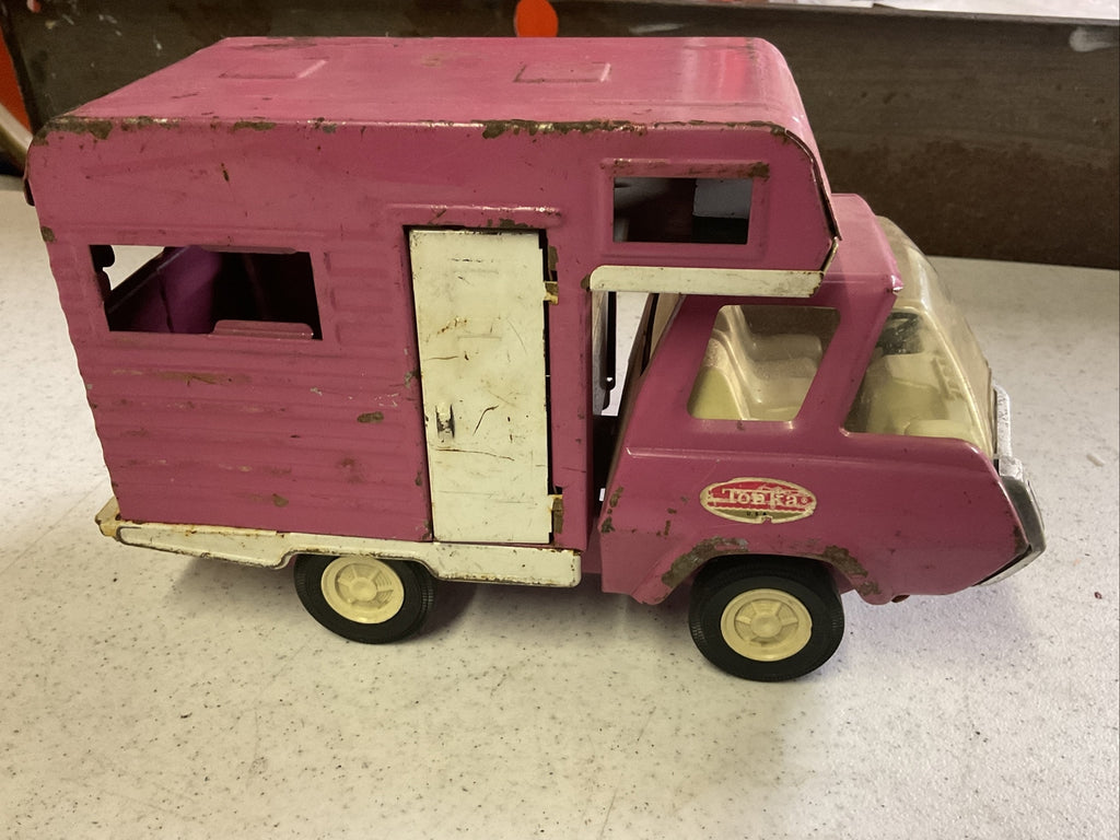 Vintage Tonka RV With Travel Trailer Camper Motor HomePressed Steel Truck2