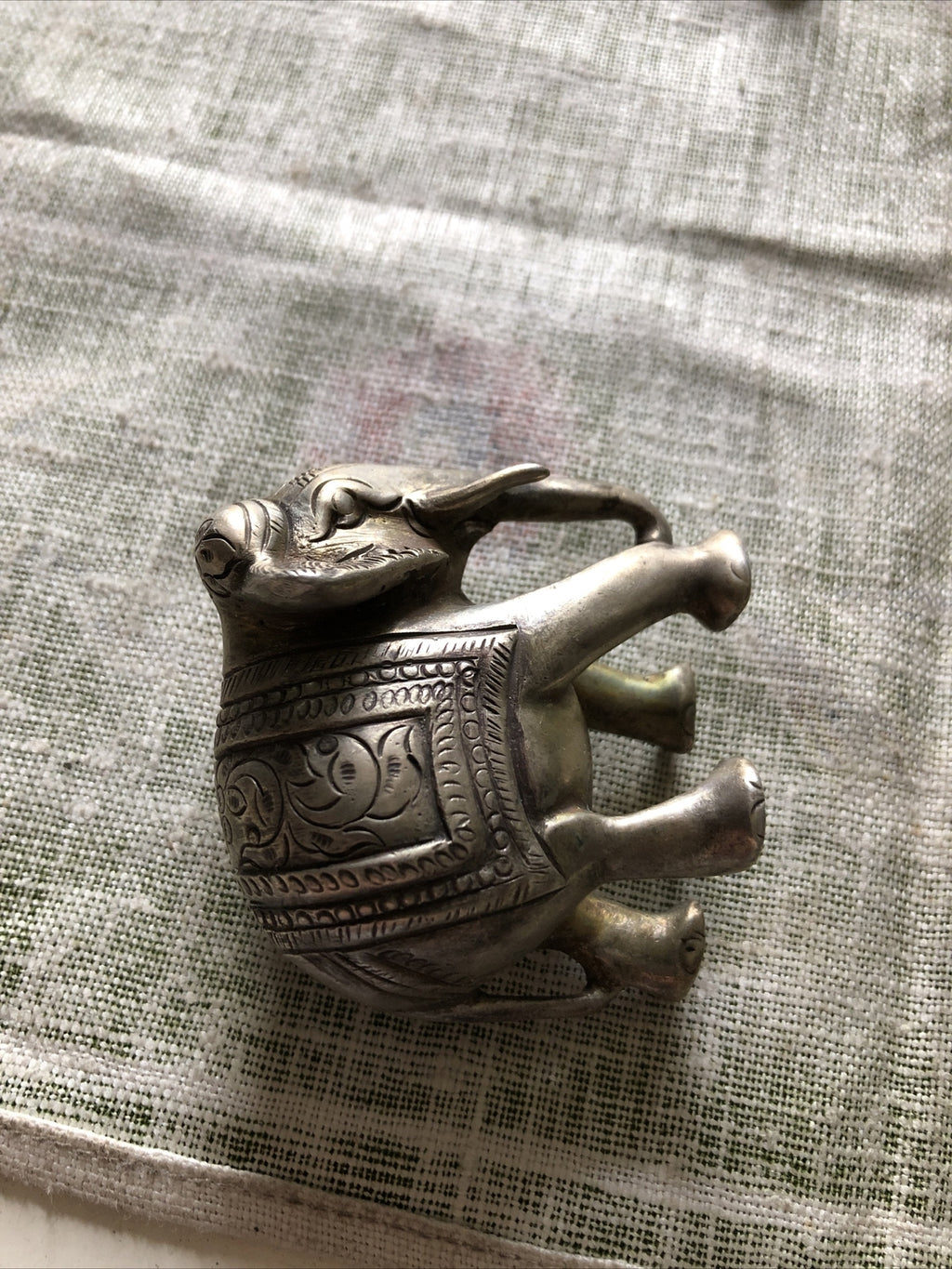 Brass Mini Elephant Detailed Figurine Statue 2” Tall2