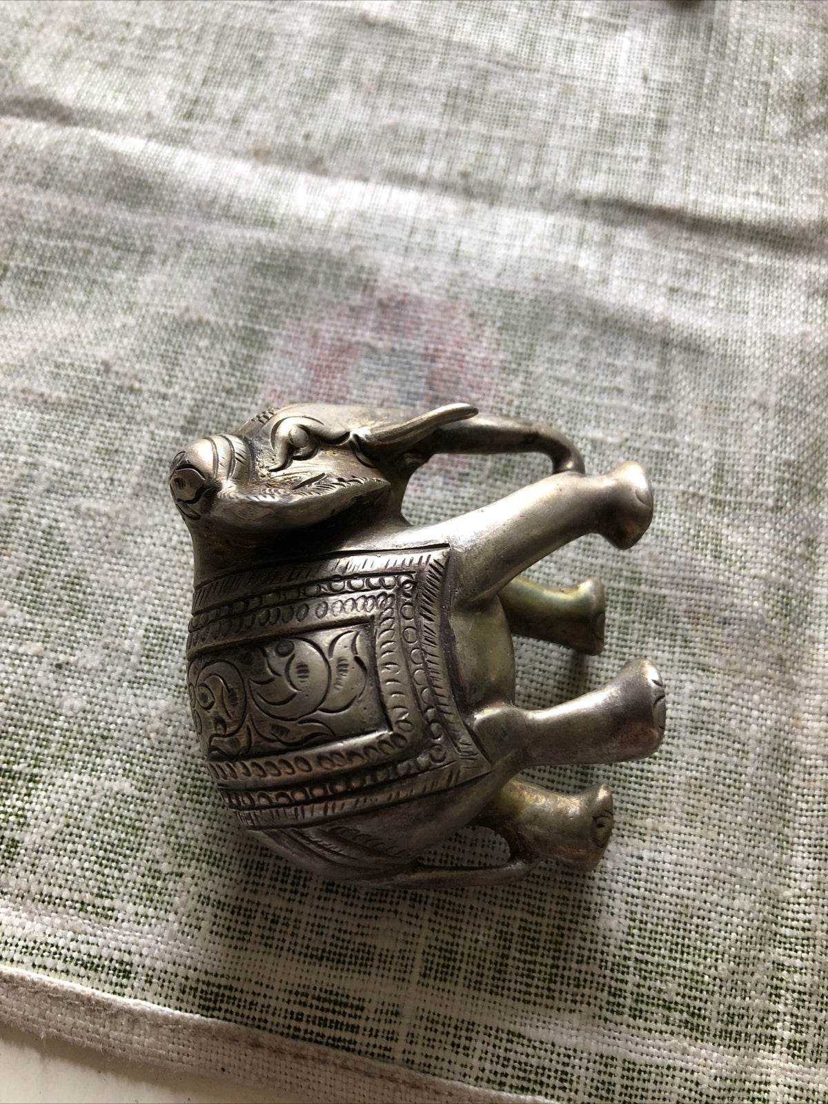 Brass Mini Elephant Detailed Figurine Statue 2” Tall2
