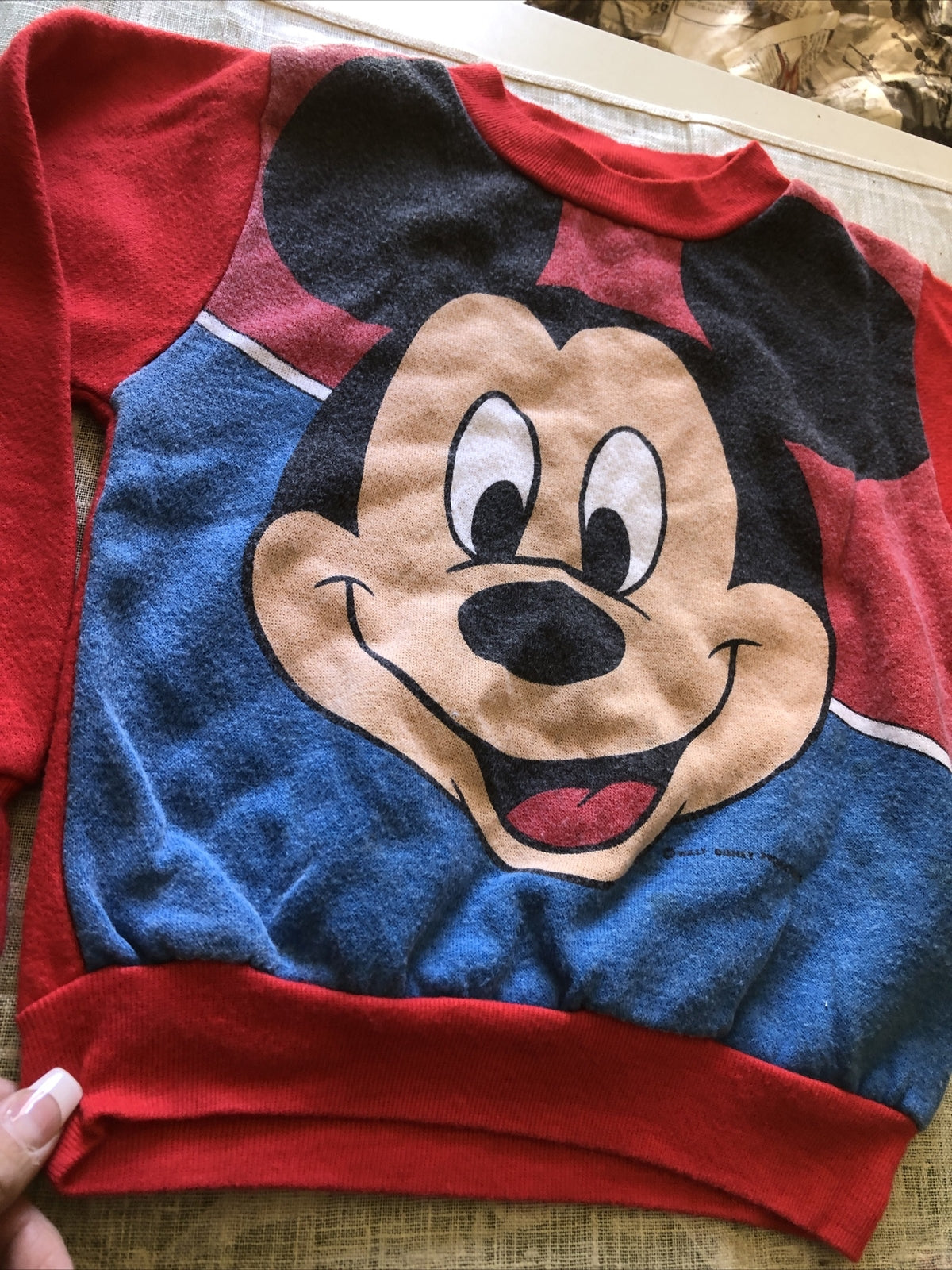 Vintage Mickey Mouse Walt Disney Sweater Kids Size L (7)1
