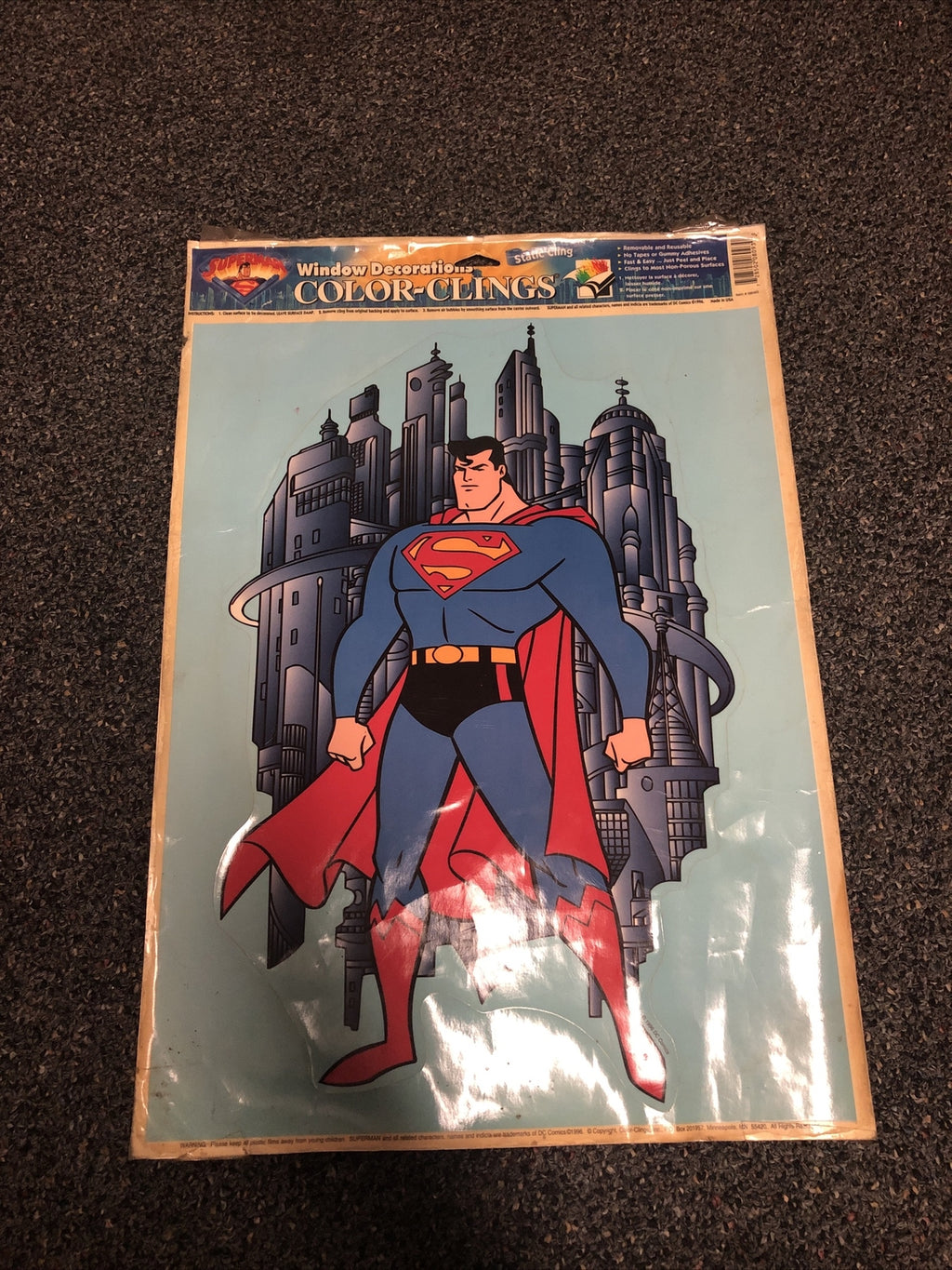 1996 Superman Color - Clings static cling window decorations DC Comics0