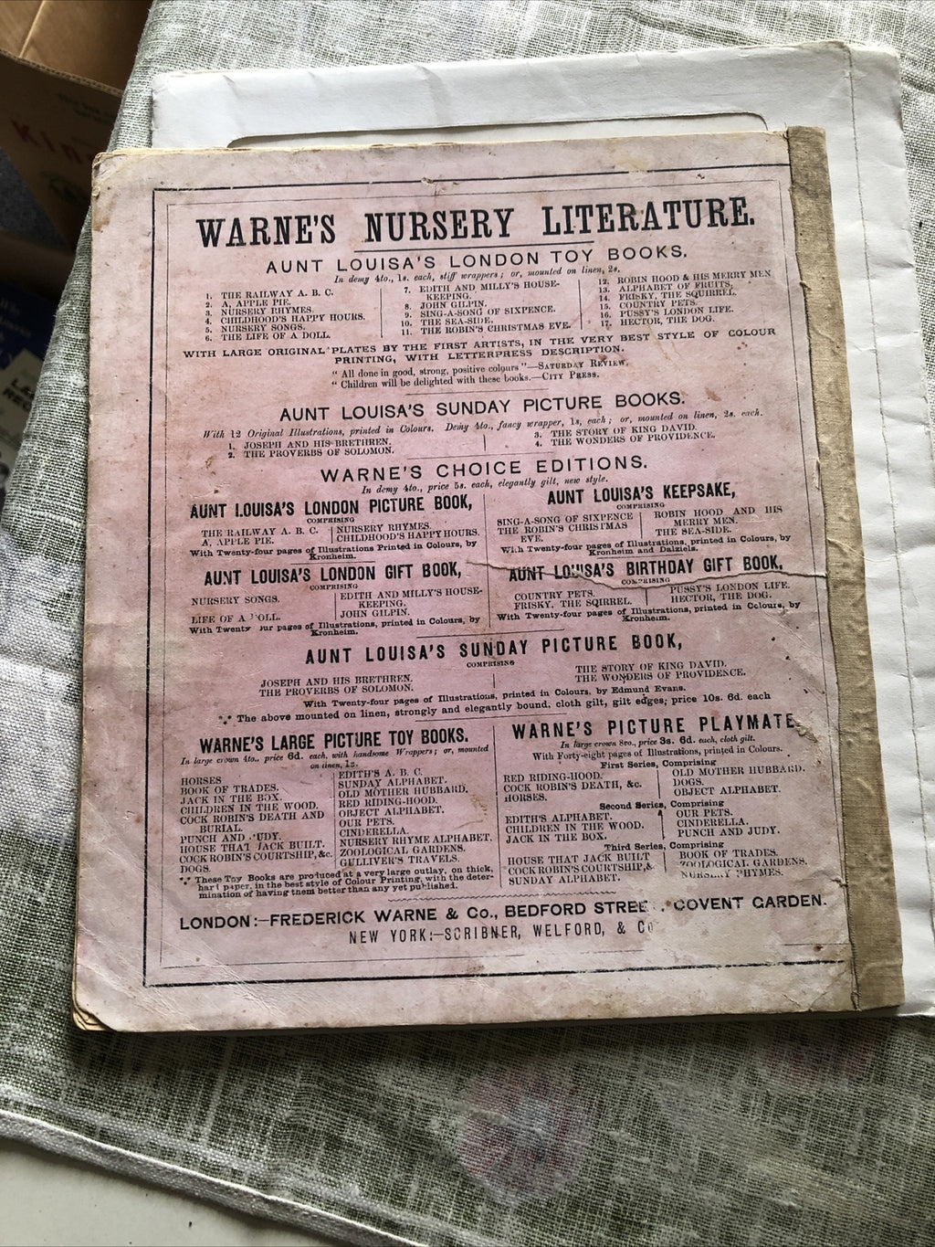Warne's Picture Puzzle Toy Books Holiday Fun Late 1800’s1