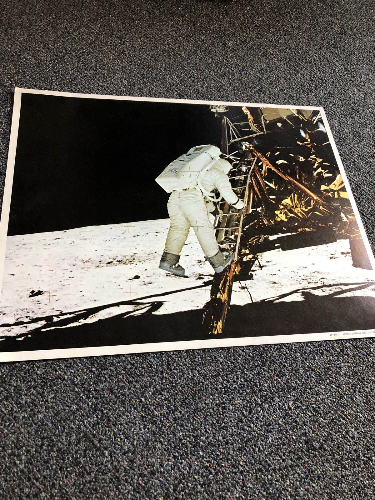 Buzz Aldrin stepping from the Lunar Module to the Moon's Surface NASA Apollo0