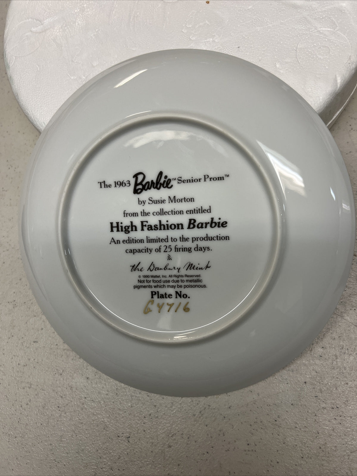 1960 Barbie Solo In The Spotlight, Prom Fashion Barbie, Danbury Mint Plates Rare4