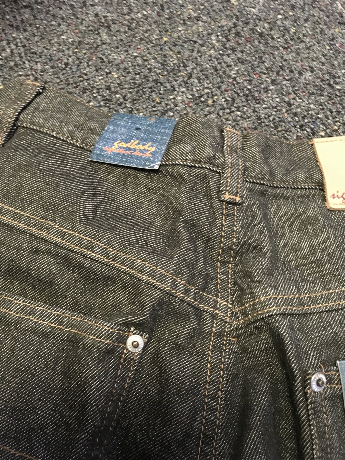Nos Vintage Godbody Hip Hop Logo Blue Denim Jeans Sz  90's POP Hip Hop Baggy6