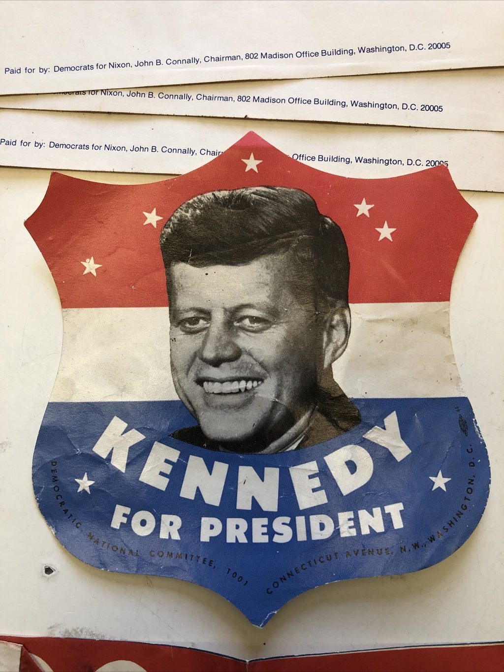 Lot 8: JFK Kennedy Nixon Rockefeller sticker for president Political Memorabilia1