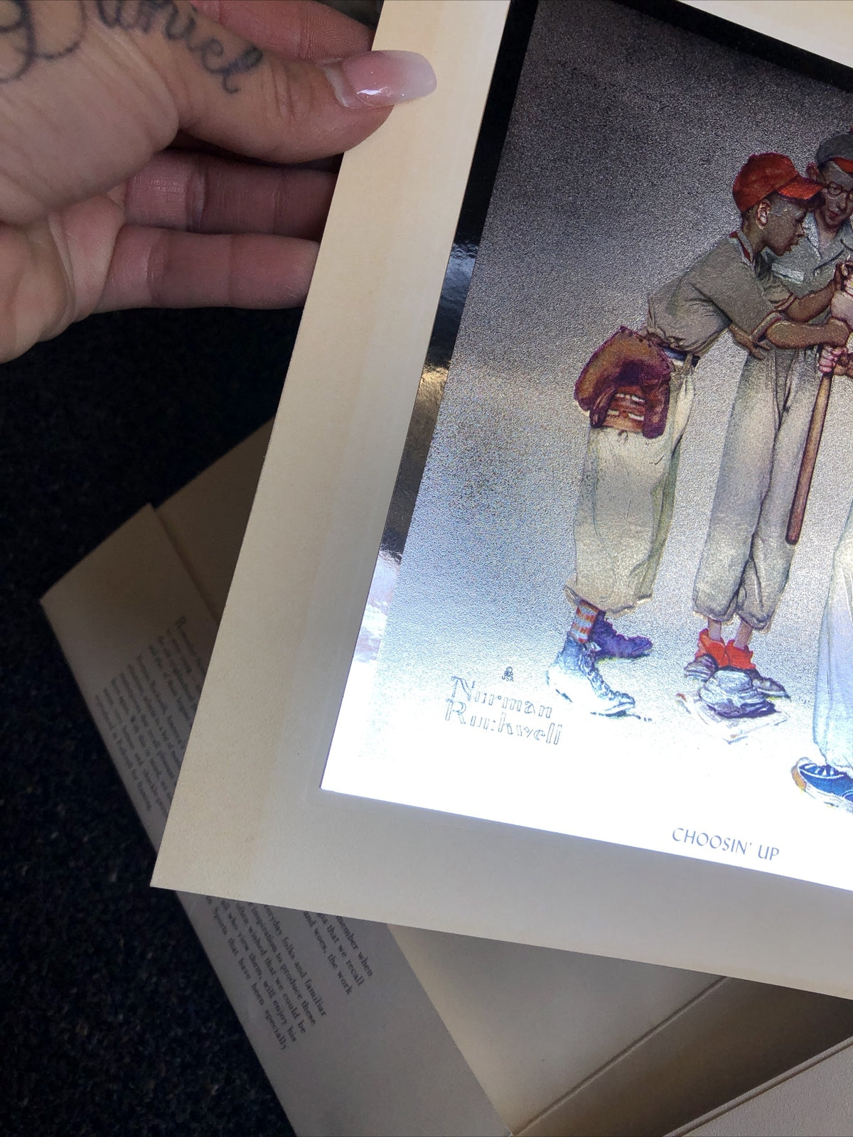 Vintage Norman Rockwell Foilcraft 4 piece print set, The Four Seasons in Sports7