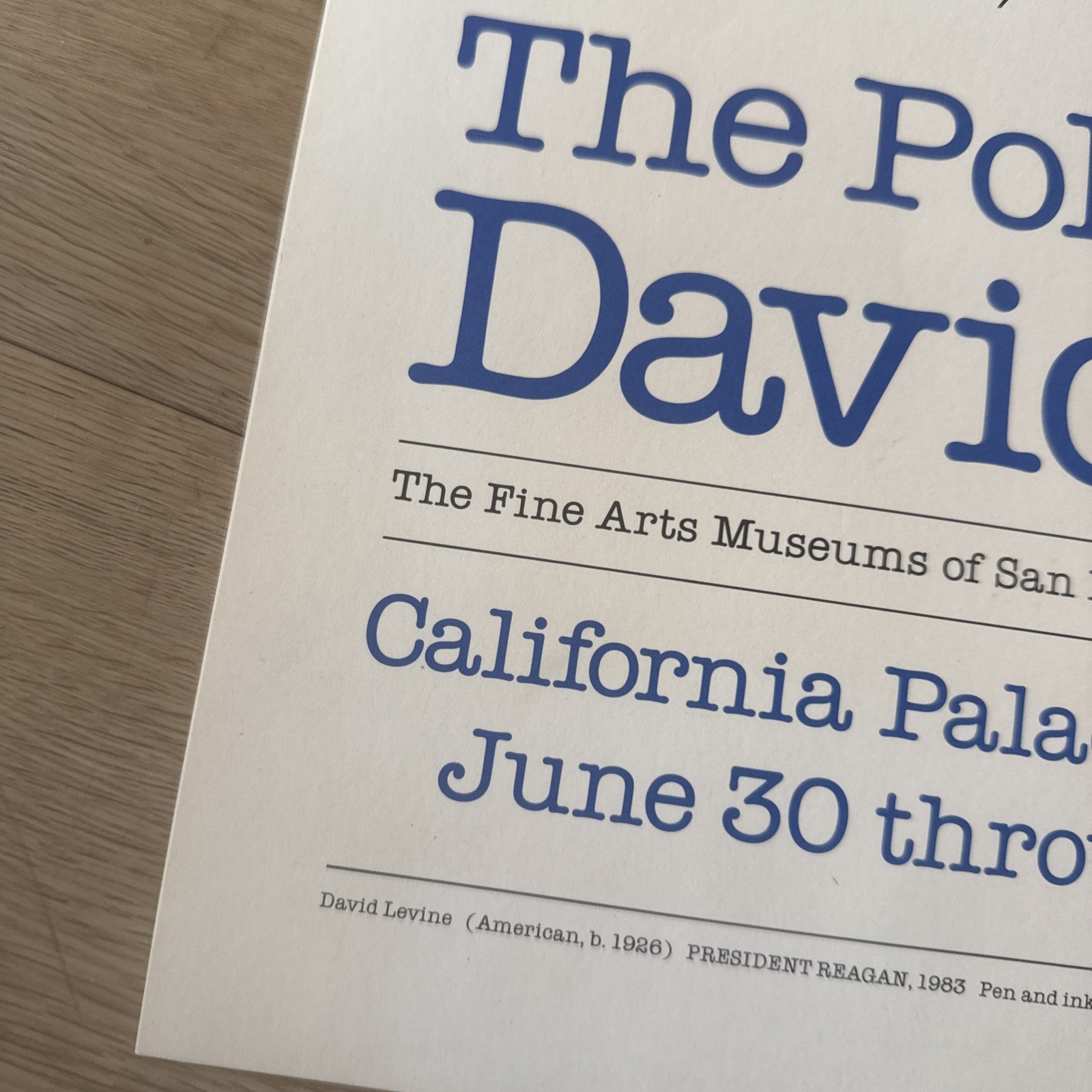 2 David Levine (1926-2009) - Rare signed exhibition Poster San Francisco CA 19846