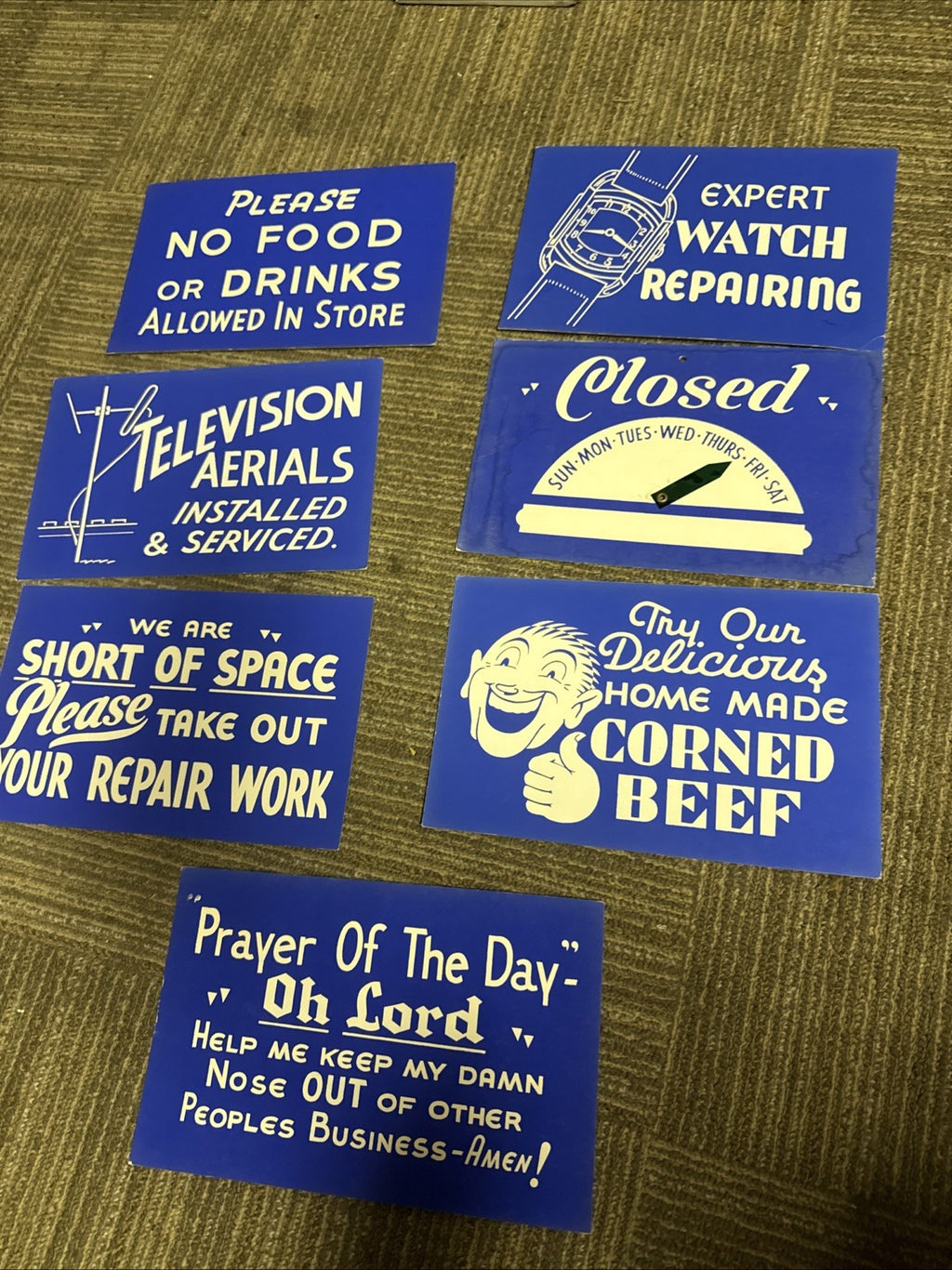Original Vintage 1950s Advertising Signs Lot Cardstock General Store Displays0