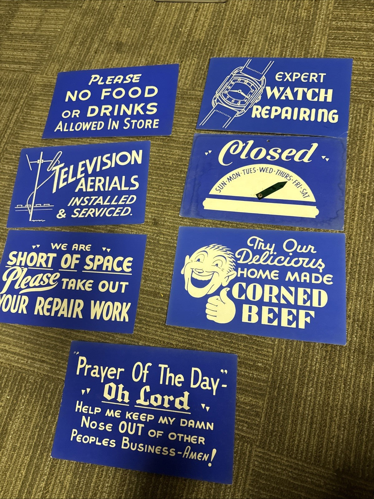 Original Vintage 1950s Advertising Signs Lot Cardstock General Store Displays0