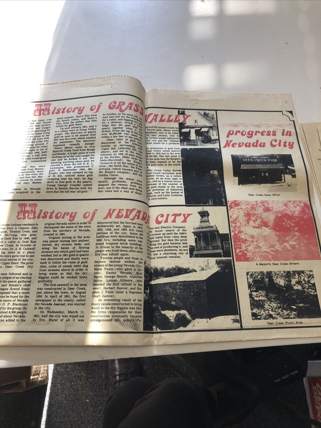 Lot 5 Nevada City 1861 Historic Pamphlet And Paper, Visitor Center, Info5