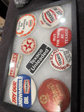 Vintage Texaco Memorabilia Display Sign Lot Pins Pin Back0