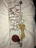 VTG Ladybugs Welcome, Rustic Style Garden Sign,  12”x3.5” Wood Sign, Farm0