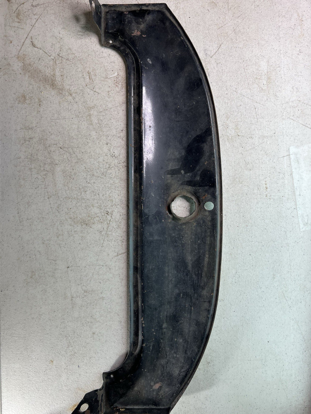 Vintage Black Metal Engine Splash Shield / Timing Cover Plate2