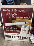 Vintage Antique 1959 General Store Display Sign Kent Cigarettes 24”x18”0