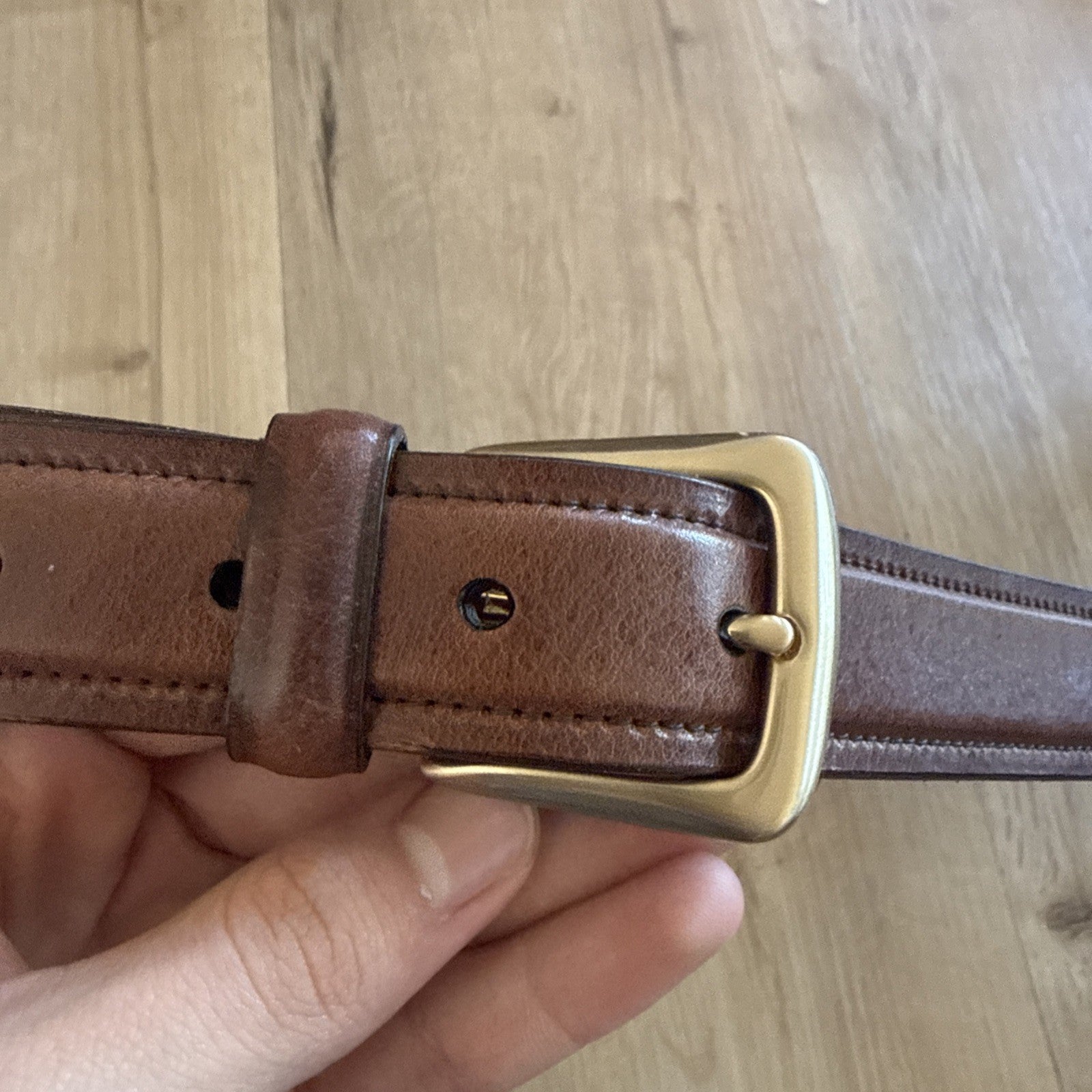 Saks Fifth Avenue Mens Brown Italian Leather Dress Belt Size 421