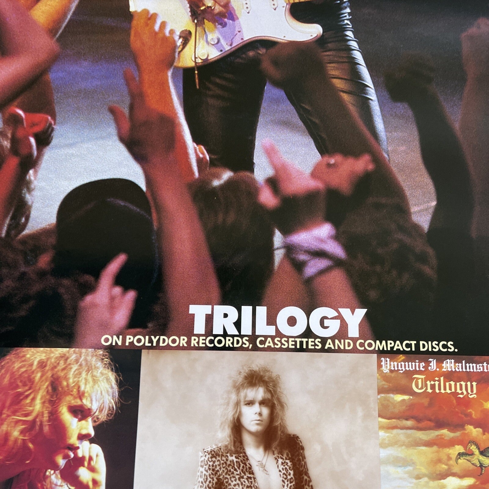 #170 YNGWIE MALMSTEEN 21 x 39” 1986 Original Trilogy Record Store promo poster7
