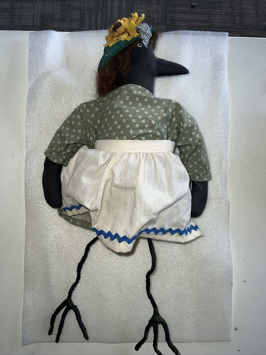 Charming Handmade Vintage Primitive New England Folk Art Farm Crow Doll Figure 1