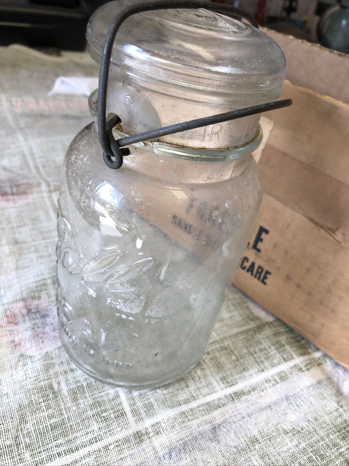 Antique Clear Ball Ideal Canning With Glass Tops July 14, 19081
