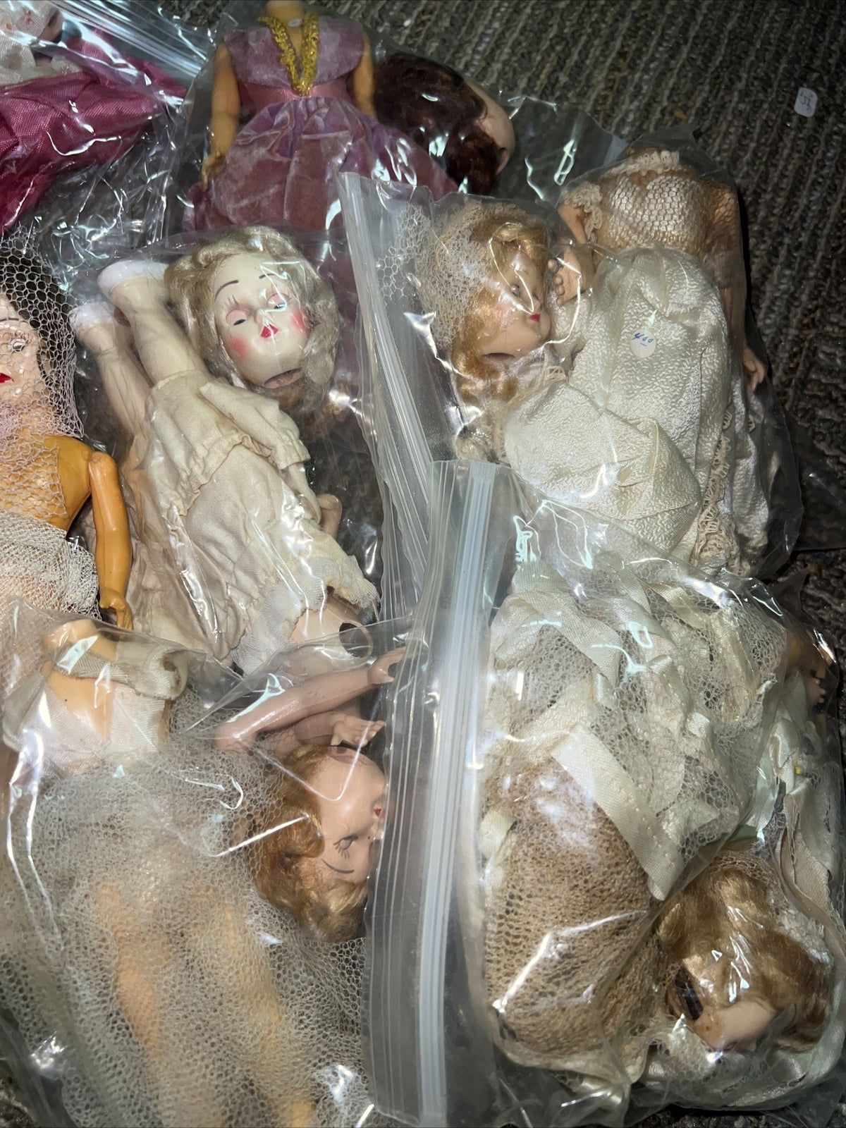 Lot of Small  Vintage Dolls Sleepy Eyes For Repair Parts3