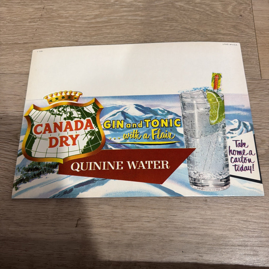 Vintage CANADA DRY Soda Gin and Tonic Cardboard General Store Display Sign0