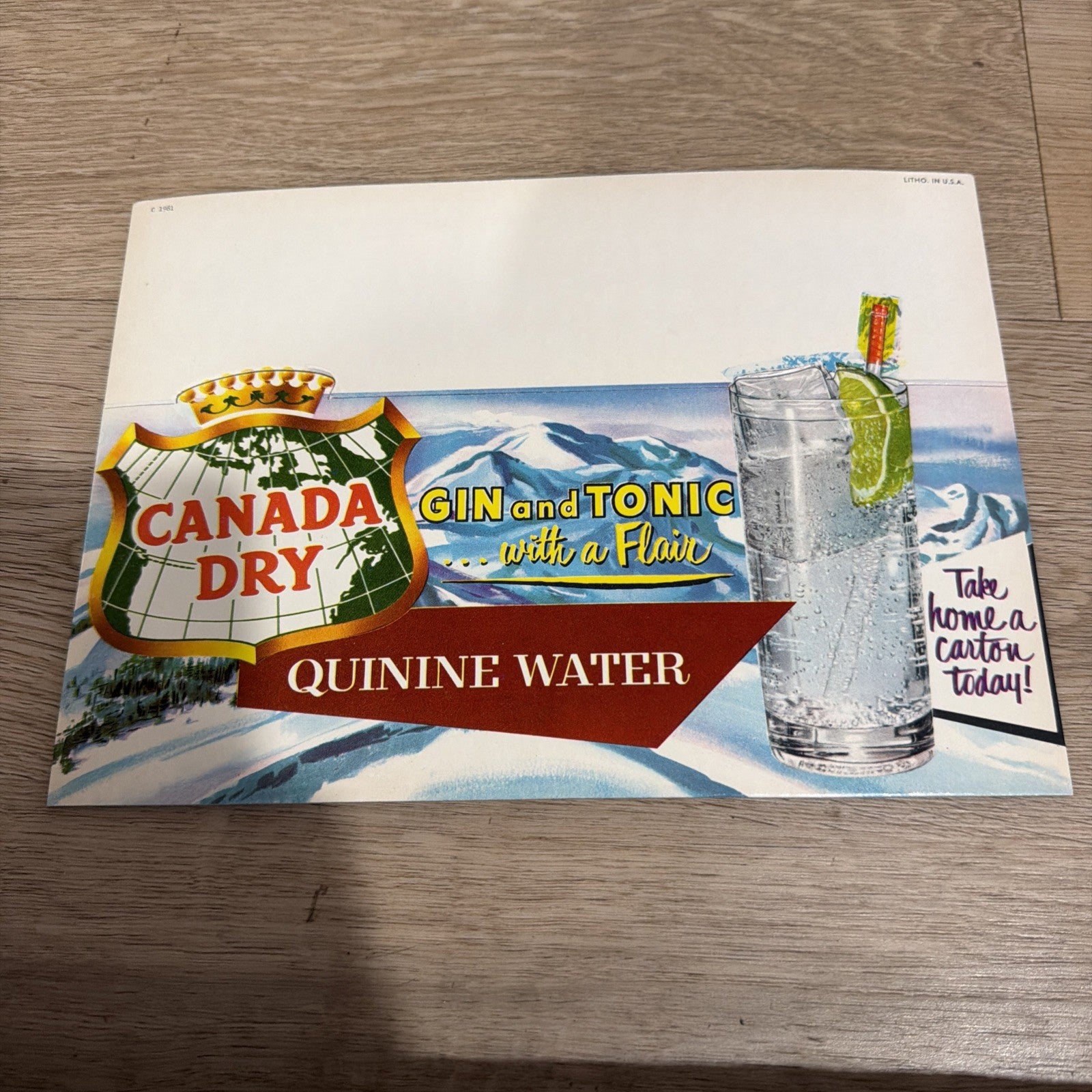 Vintage CANADA DRY Soda Gin and Tonic Cardboard General Store Display Sign0