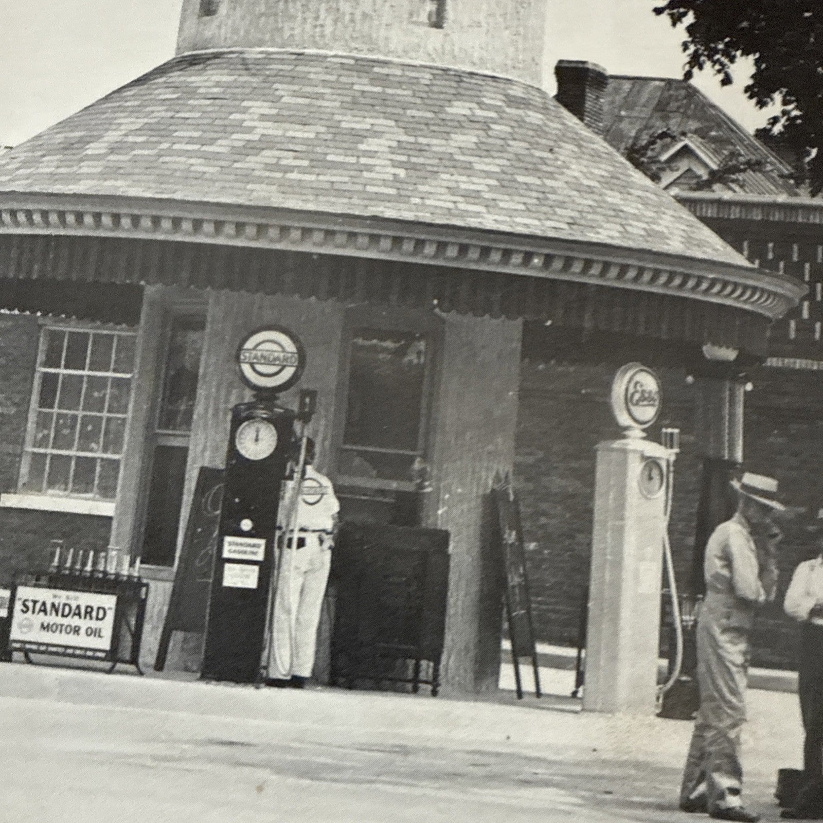 c1920s photo STANDARD OIL CO. Gasoline Station W Porcelain Signs Memphis2