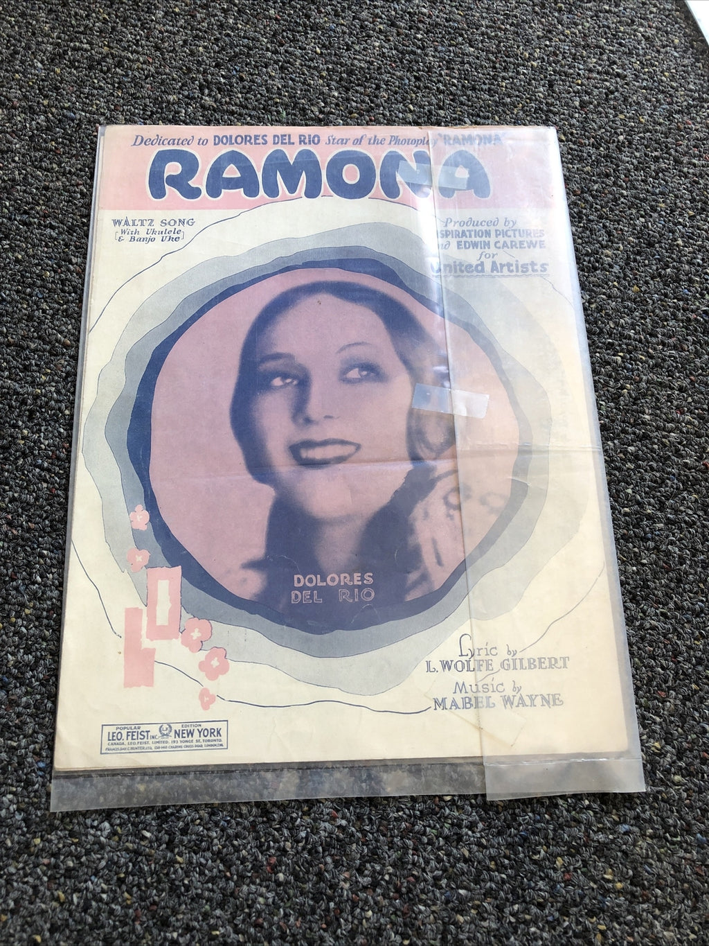 1927 Vintage Piano Sheet Music Ramona Dolores Del Rio Inspiration Pictures 0