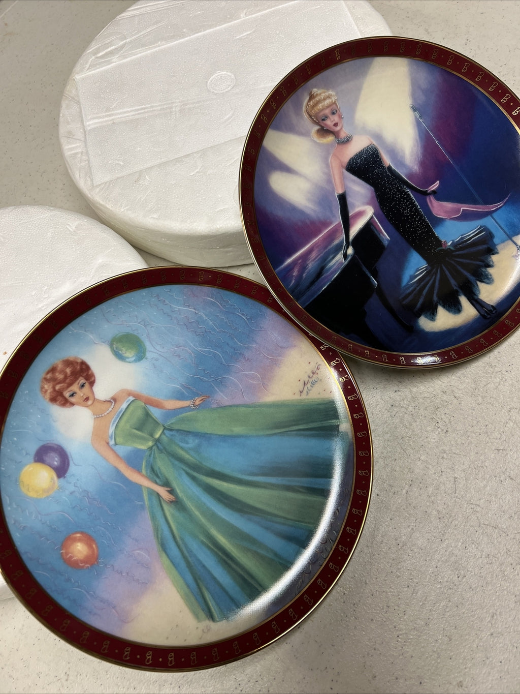 1960 Barbie Solo In The Spotlight, Prom Fashion Barbie, Danbury Mint Plates Rare1