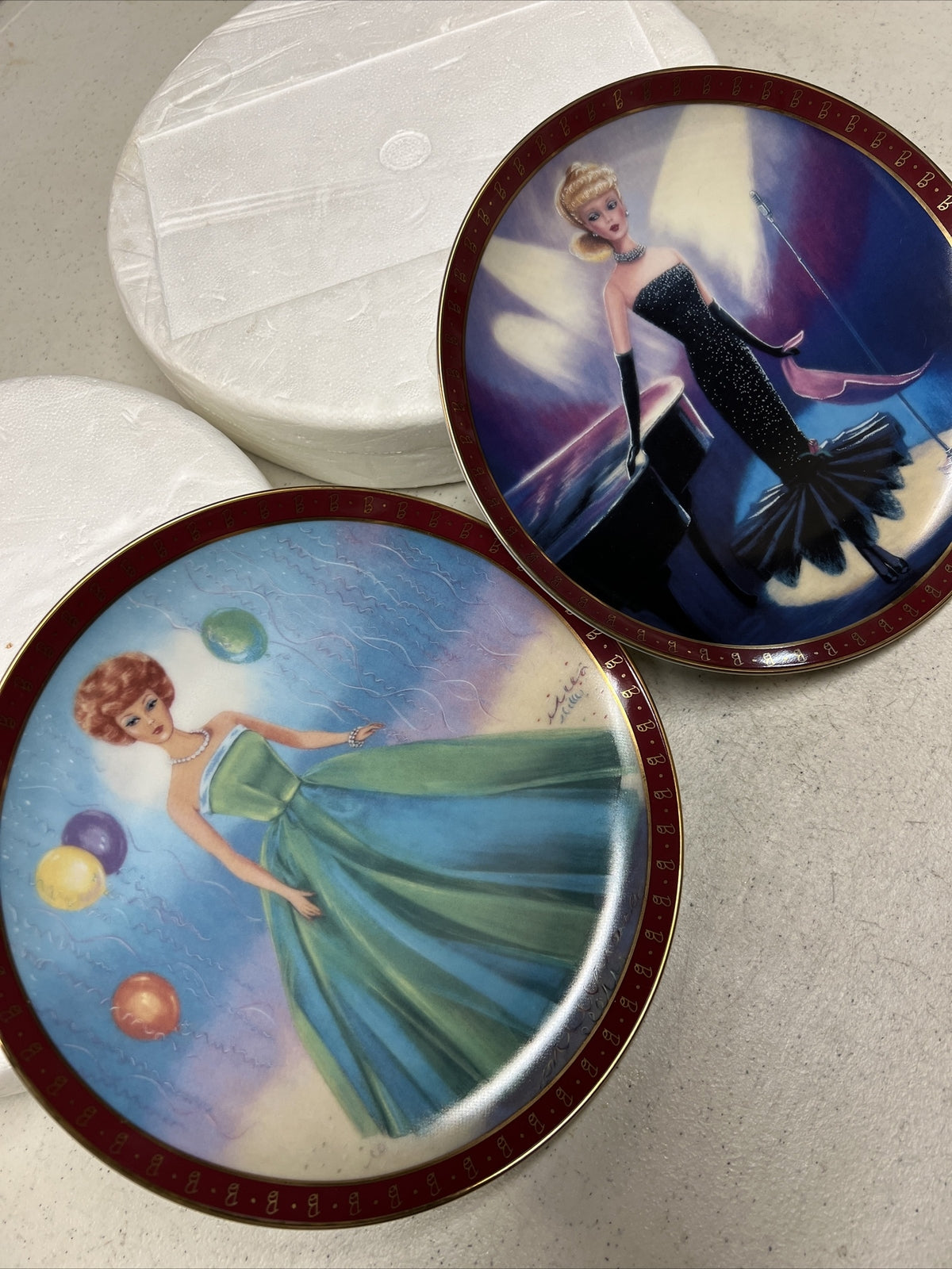 1960 Barbie Solo In The Spotlight, Prom Fashion Barbie, Danbury Mint Plates Rare1