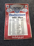 RARE Vintage Budweiser 1982 49ers Poster 20”x14”0