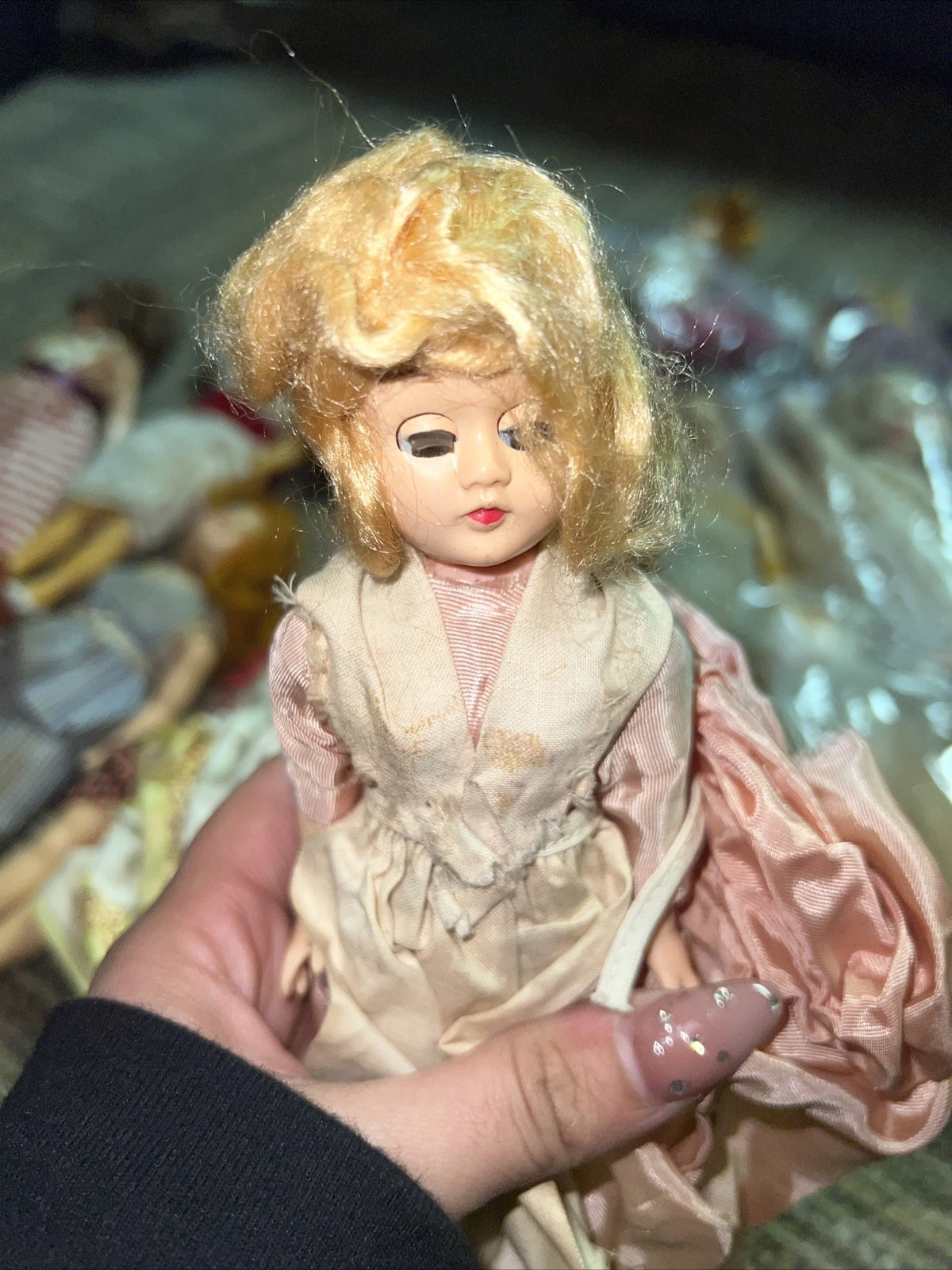 Lot of Small  Vintage Dolls Sleepy Eyes For Repair Parts5