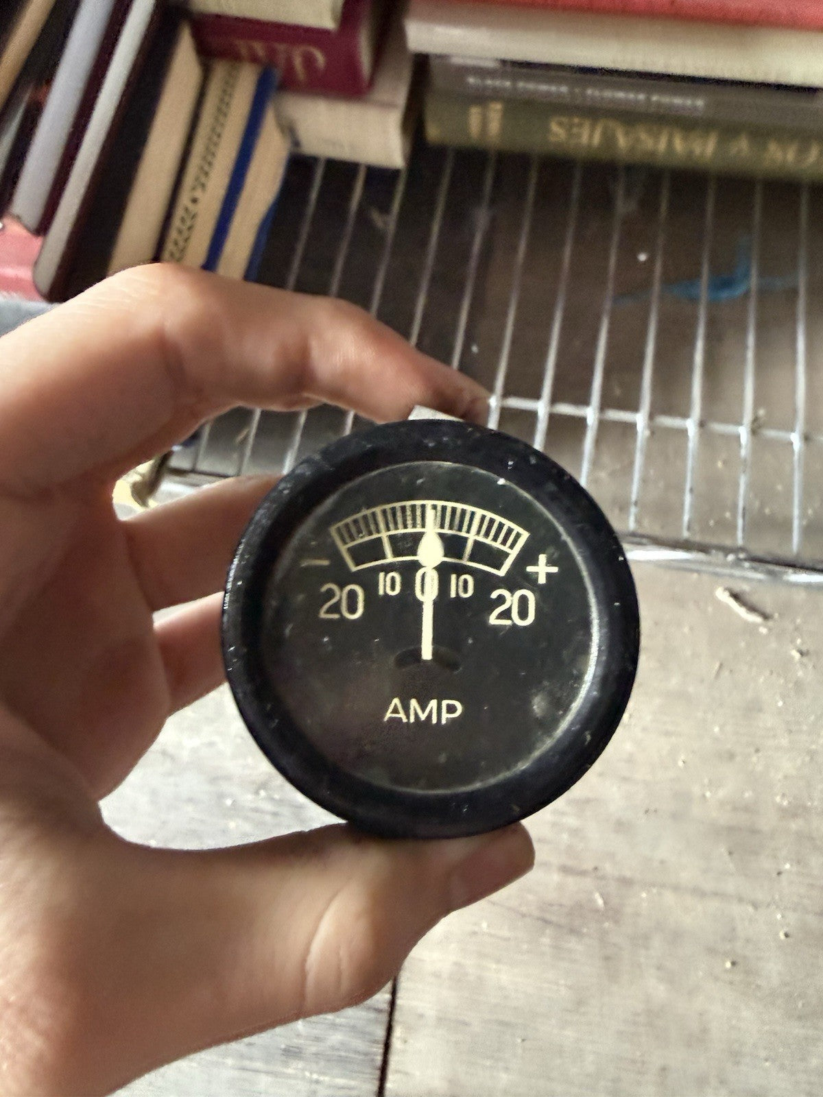Vintage 20-0-20 Ammeter Amp Gauge - Tulip Needle - Tractor Hot Rod Aircraft0