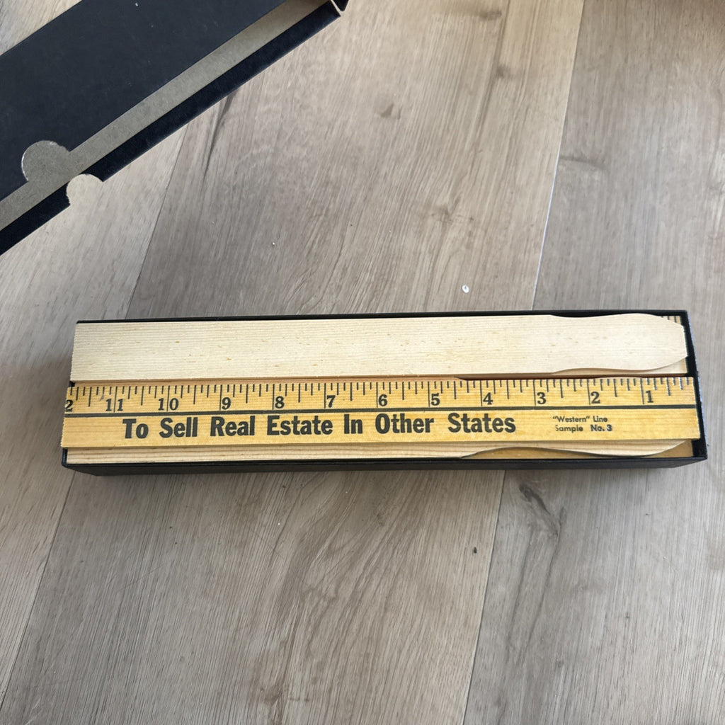 Vintage Rare Salesman Sample Advertising Yardstick Box Lot6
