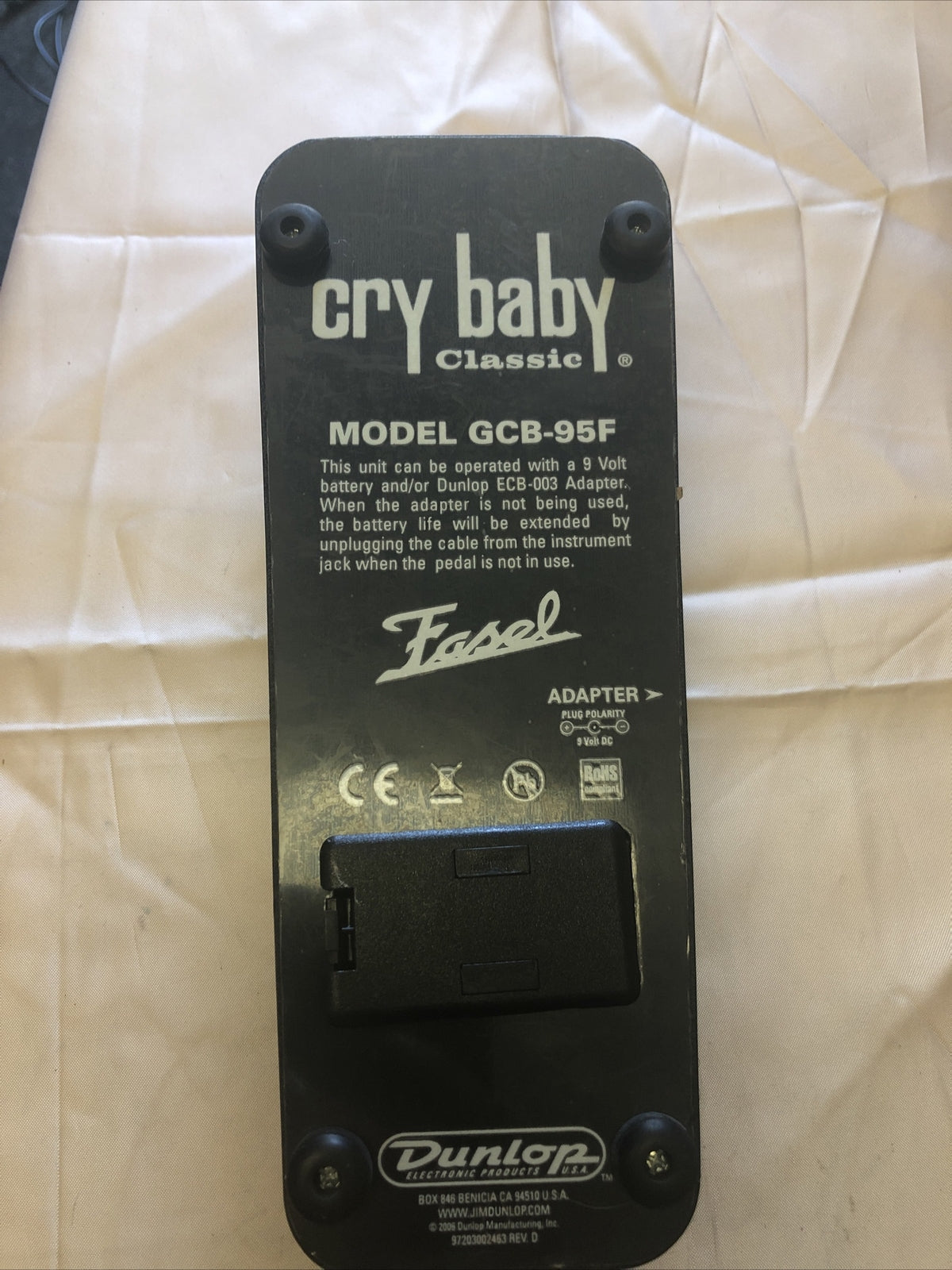 Dunlop GCB95F Crybaby Classic Fasel Wah Effects Pedal 0