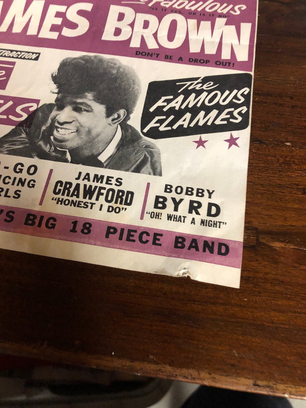 100% Original James Brown Flyer Poster Tucson Sports Arena RARE VINTAGE 19656