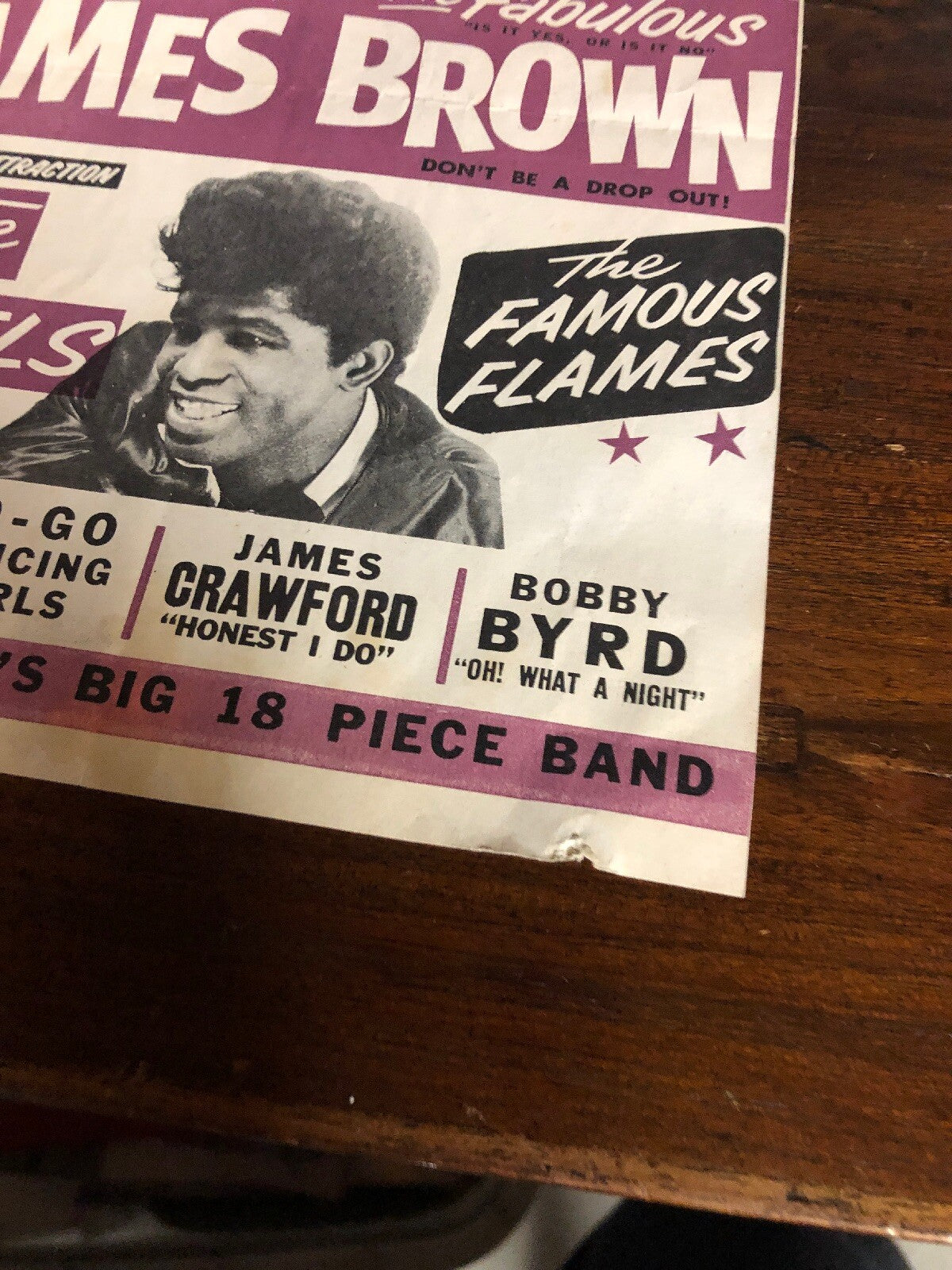 100% Original James Brown Flyer Poster Tucson Sports Arena RARE VINTAGE 19656