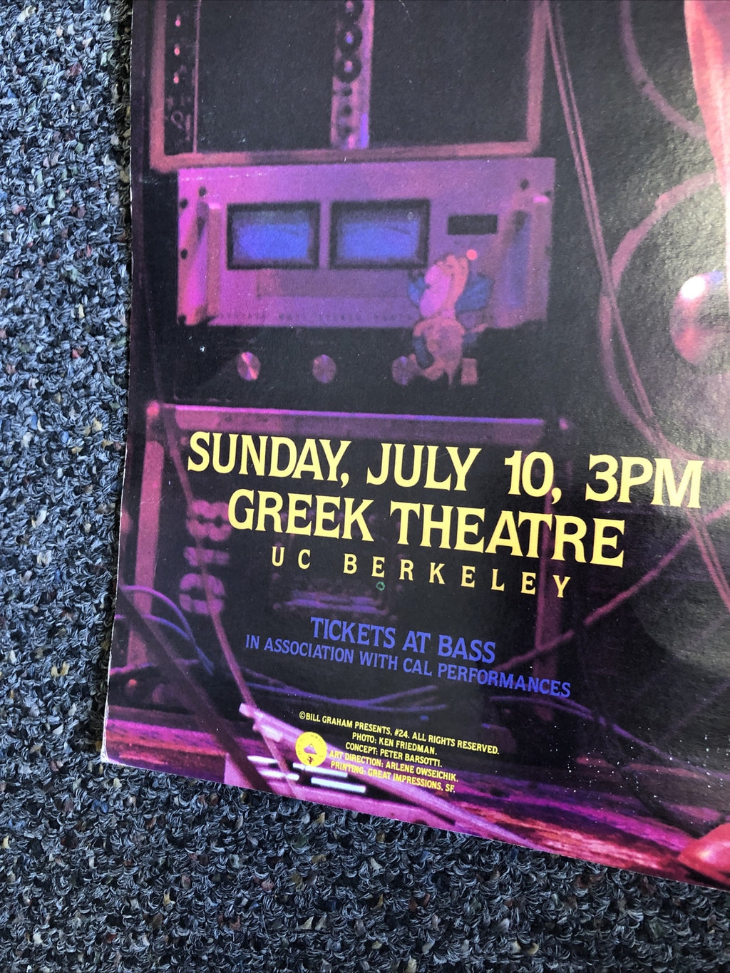 Rare Original Vintage GRATEFUL DEAD Jerry Garcia Electric Poster 20”x13”2