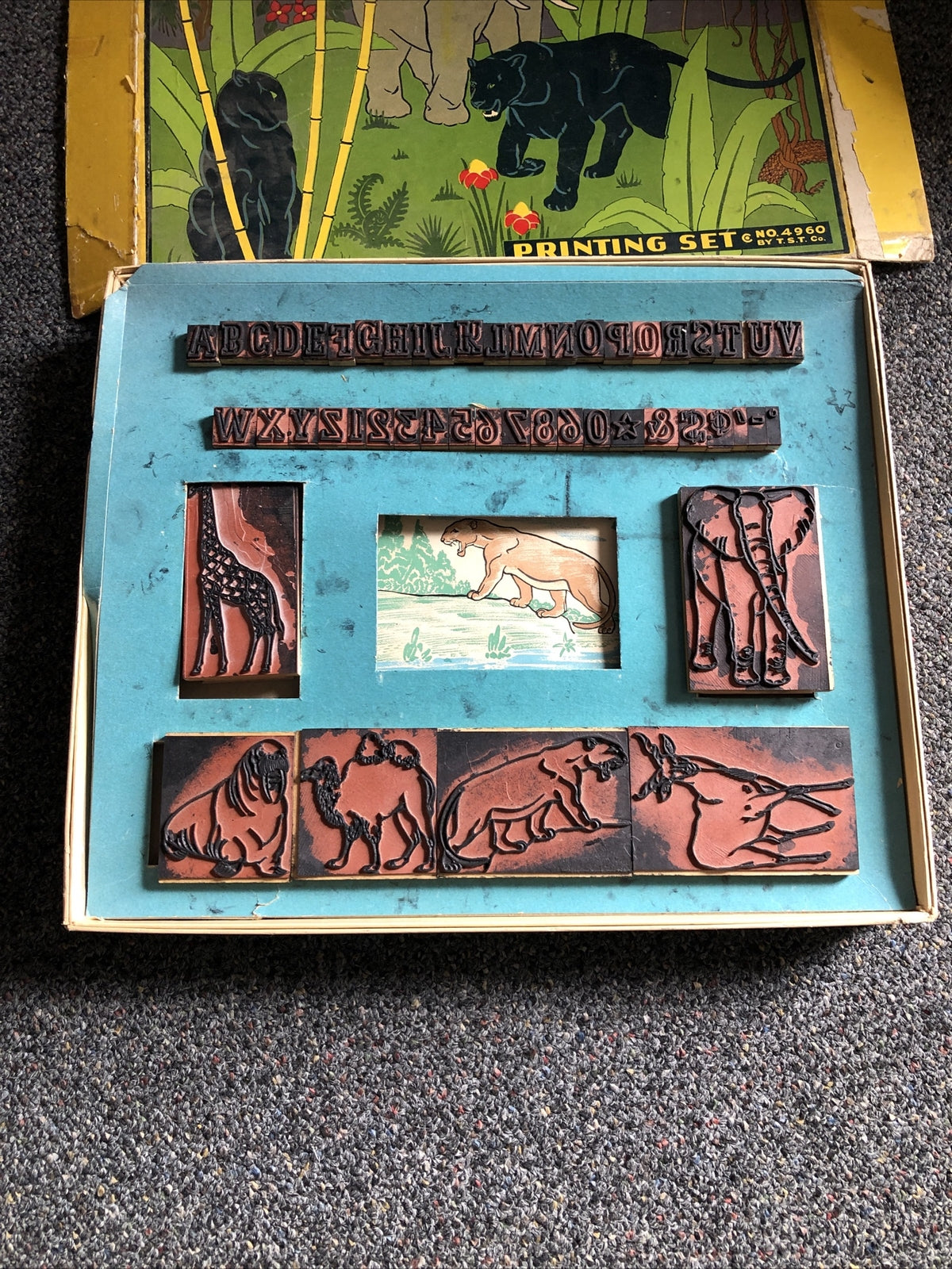 Rare Vintage Printing Set By T.S.T Co. “The Animal Kingdom” No. 49601